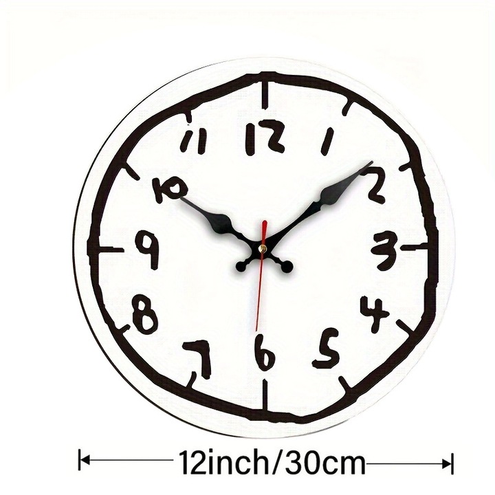 12 hüvelykes kvarc falióra, minimalista design, csendes mozgás, tiszta számlap, dekoráció nappaliba, hálószobába