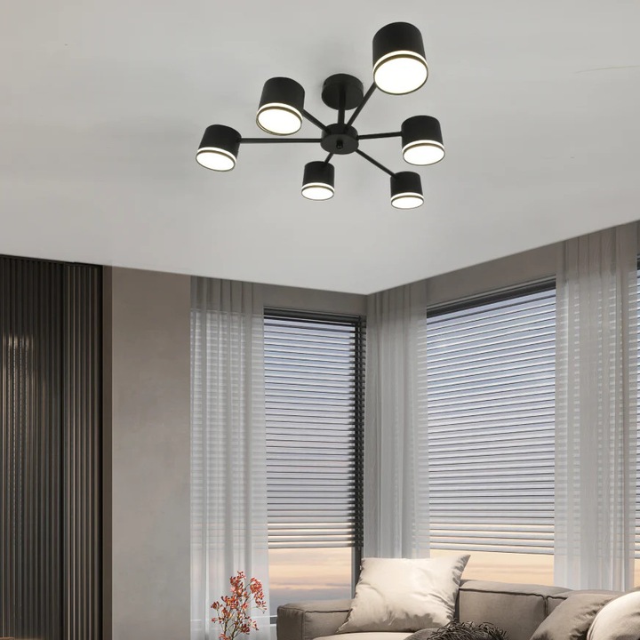 Полилей RFAN DX60350-6, 6xGX53, матово черен, 545x525x190mm