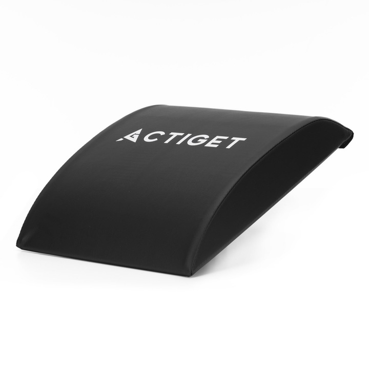 Saltea pentru exerciții abdominale, Actiget, neagră, suport ergonomic, dimensiuni 38x30cm