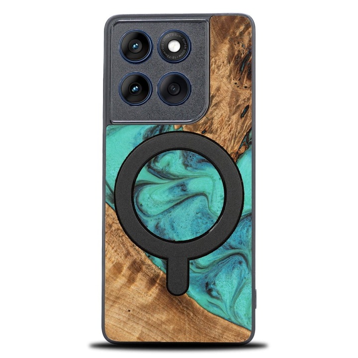 Husa, Bewood Unique - Turquoise Magnet pentru Motorola Edge 70, Turcoaz Magnet