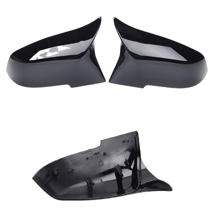 Capac oglinda retrovizoare auto, MC-02, negru lucios, set pentru BMW 1, 3, 4 Series, material durabil