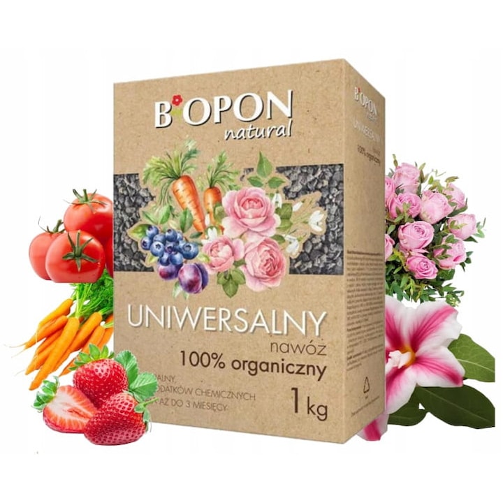 Ingrasamant organic granulata 1kg BROS, natural, universal, aplicare usoara, pentru legume, flori, iarba