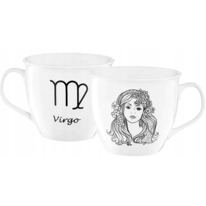 Cana din portelan Ambition Zodiac Panna, 550 ml, alb, 9,5x11cm