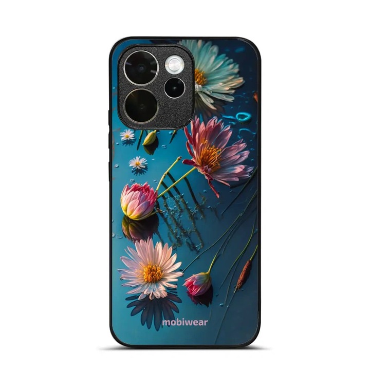 Калъф, Mobiwear - Glossy Case - G013G за Oppo Reno 15 FS, Синьо С Флорален Мотив