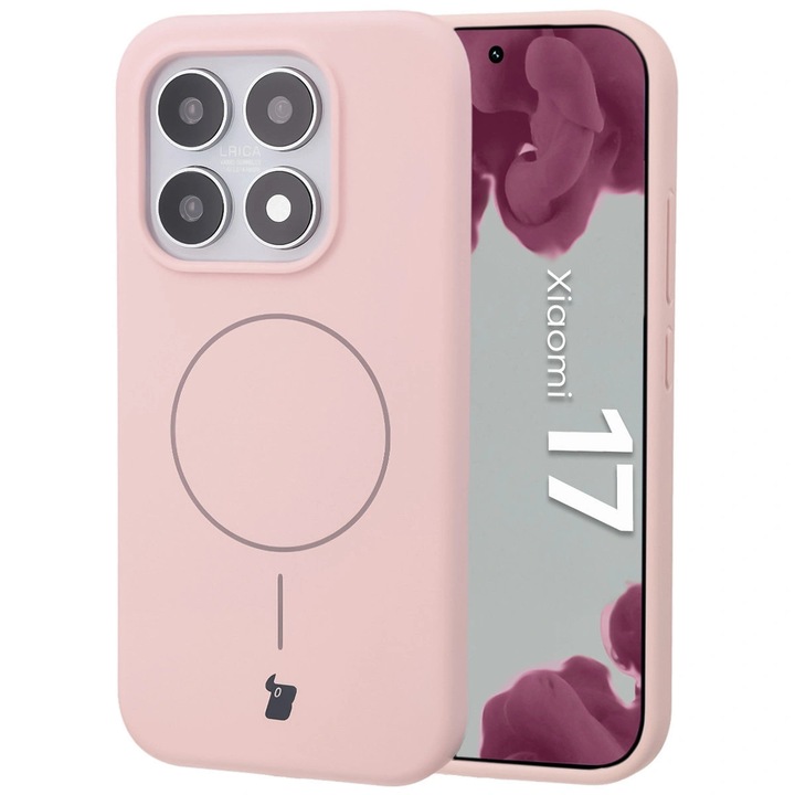 Husa, Bizon Soft Case Magnetic pentru Xiaomi 17, Roz Deschis