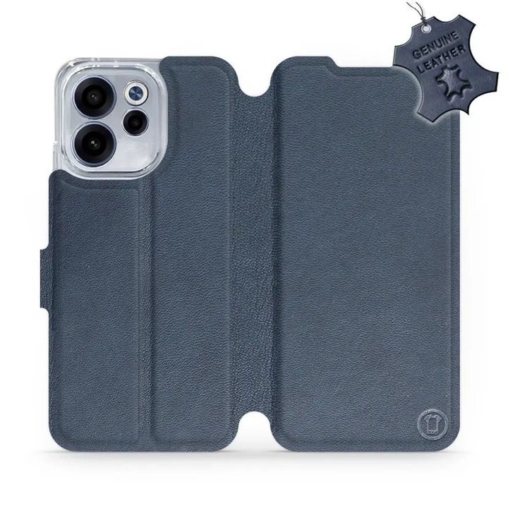 Калъф, Mobiwear - Leather - L_NBS за Oppo Reno 15 FS, Тъмно Синьо