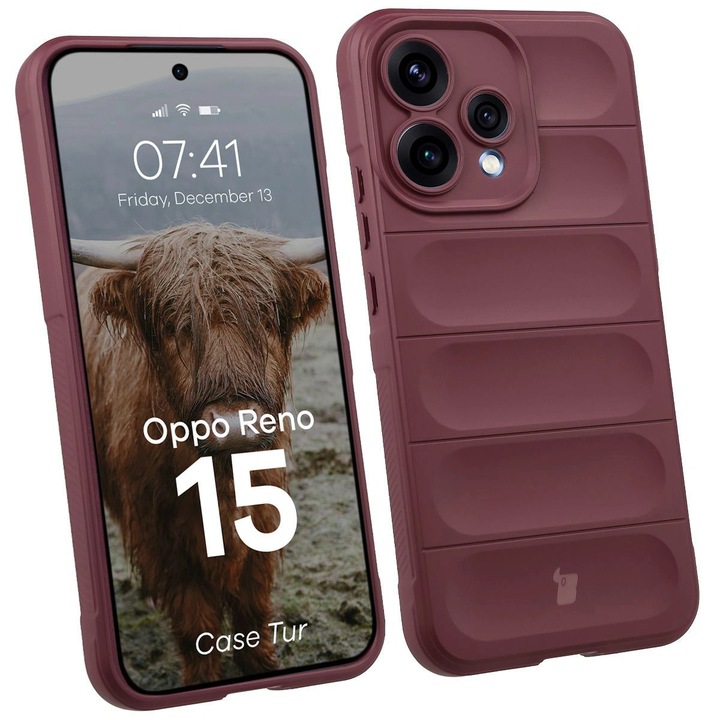 Калъф, Bizon Case Tur за Oppo Reno15, Бургундско
