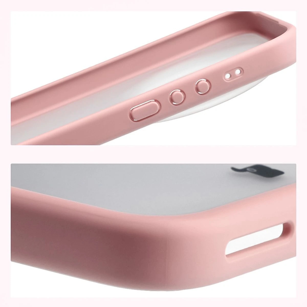 Husa, Bizon Case Angelo pentru Xiaomi 17 Ultra, Semi-Transparent Cu Rama Roz Deschis