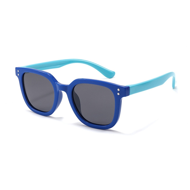 Kids Polarized Sunglasses (8351-C28) - Square Shape - Dark Blue / Cyan