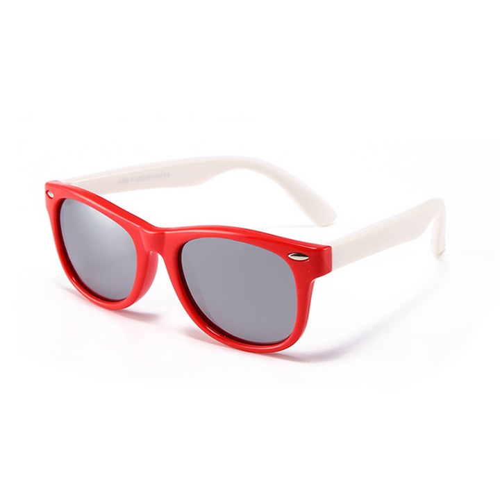Kids Polarized Sunglasses (D802) - UV Protection - Red / White / Mercury