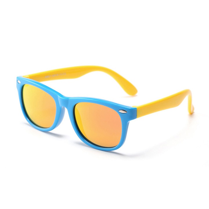 Kids Polarized Sunglasses (D802) - UV Protection - Blue / Yellow / Orange