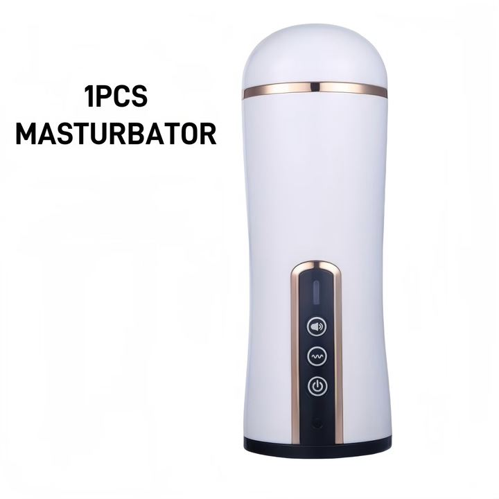 Masturbator electric pentru barbati, cu 10 moduri de vibratie si sunet interactiv, canal texturat 3D realist