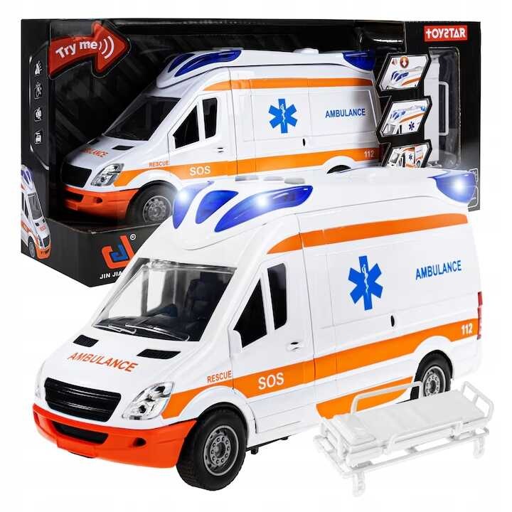 Játék mentőautó nyitható ajtókkal, hang és fényeffektekkel - 11, 5×25×8 cm