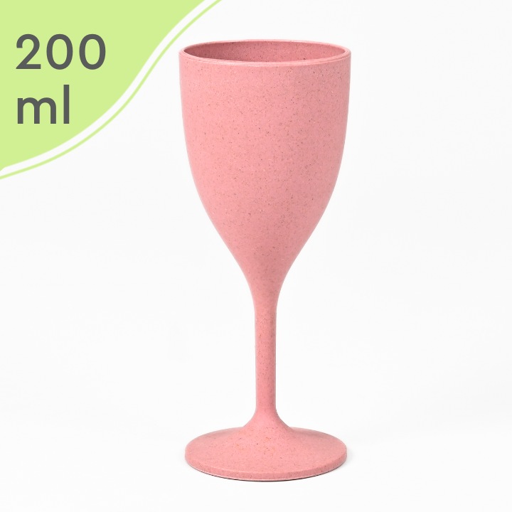 REuse Pahar Vin Reutilizabil, 200 ml, Coji de cafea, Turkish Pink