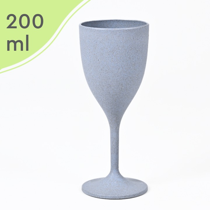 REuse Pahar Vin Reutilizabil, 200 ml, Coji de cafea, Azur Grey