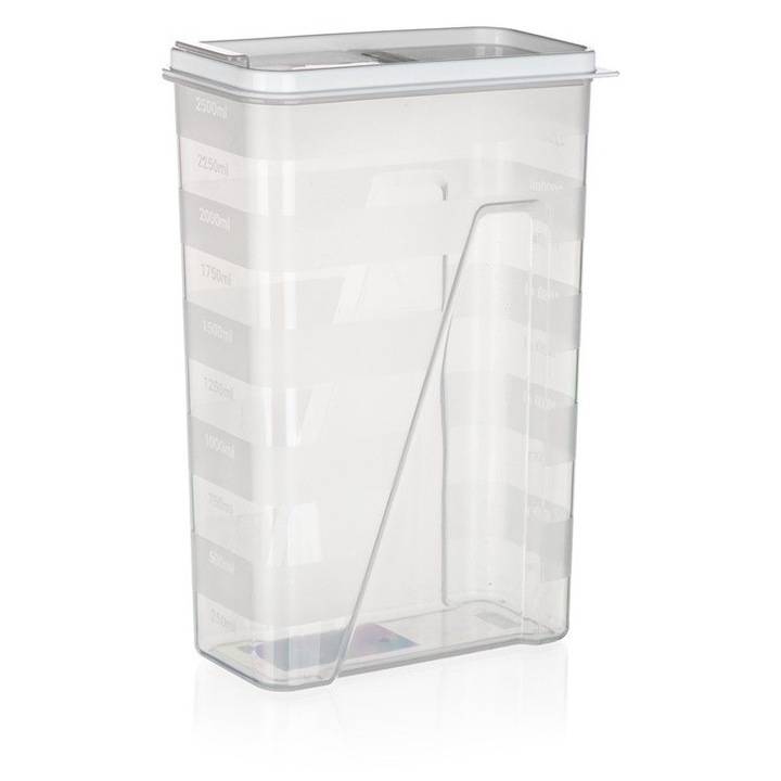 Cutie alimentara Vetro Plus Culinaria 2,5l transparenta cu capac alb