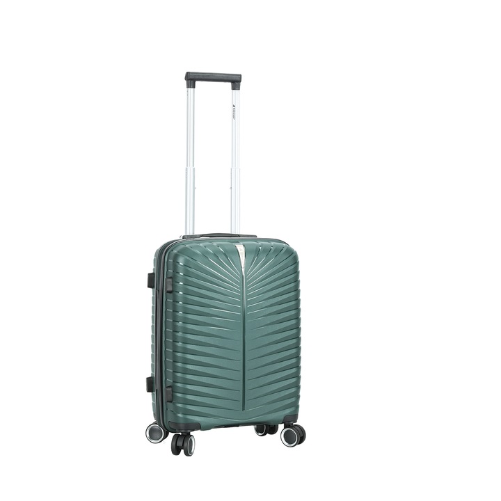 Kabinbőrönd Madisson, 55x37x21 cm, polipropilén, 4 dupla kerék, kombinációs zár, SW62103, sötétzöld