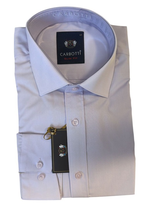 Férfi slim ing, hosszú ujjú lila, pamut-poliészter, S-es méret (37-38)