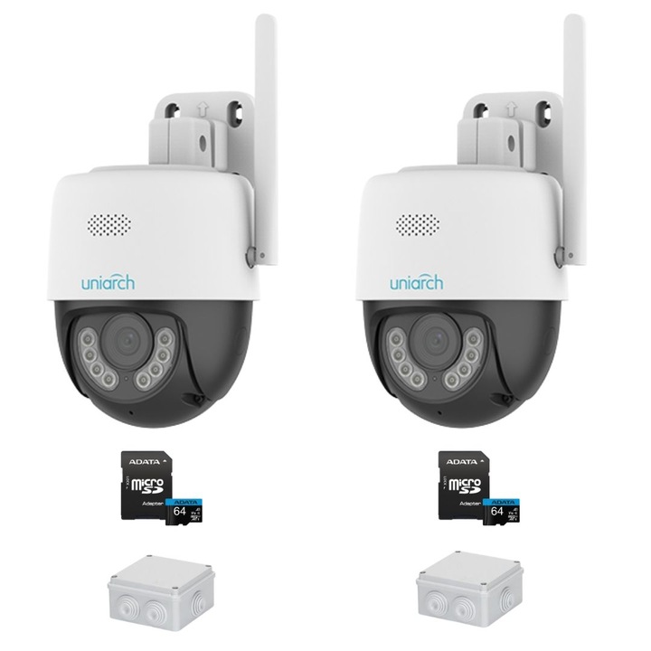 Kit supraveghere Uniview 4 camere 2MP IR 20m XVR 4 canale 2MP + 2 canale IP 6MP