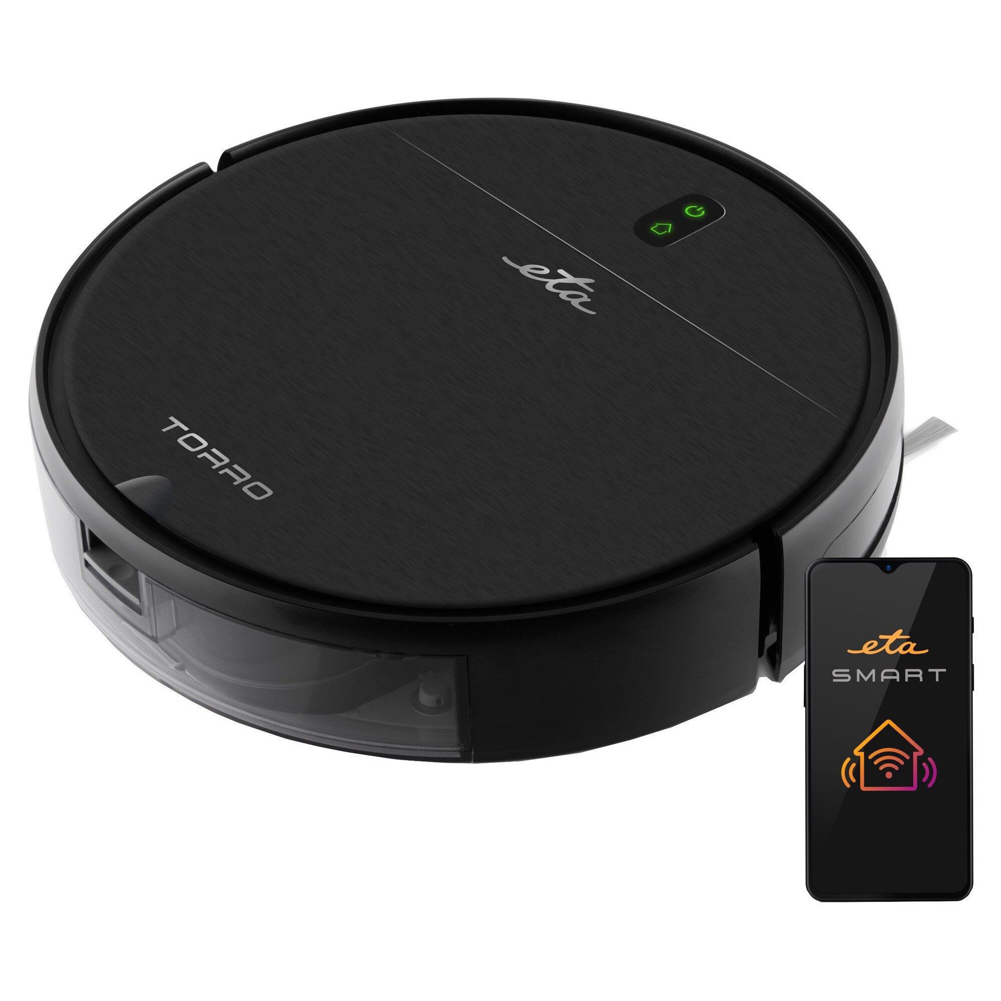 Aspirator robot și mop ETA Torro 0251 90000, Wi-Fi, motor digital, negru, 7.7cm