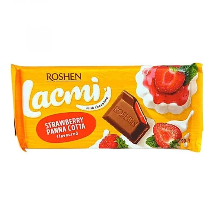 Ciocolata cu lapte Roshen Lacmi Strawberry Panna Cotta 90gr