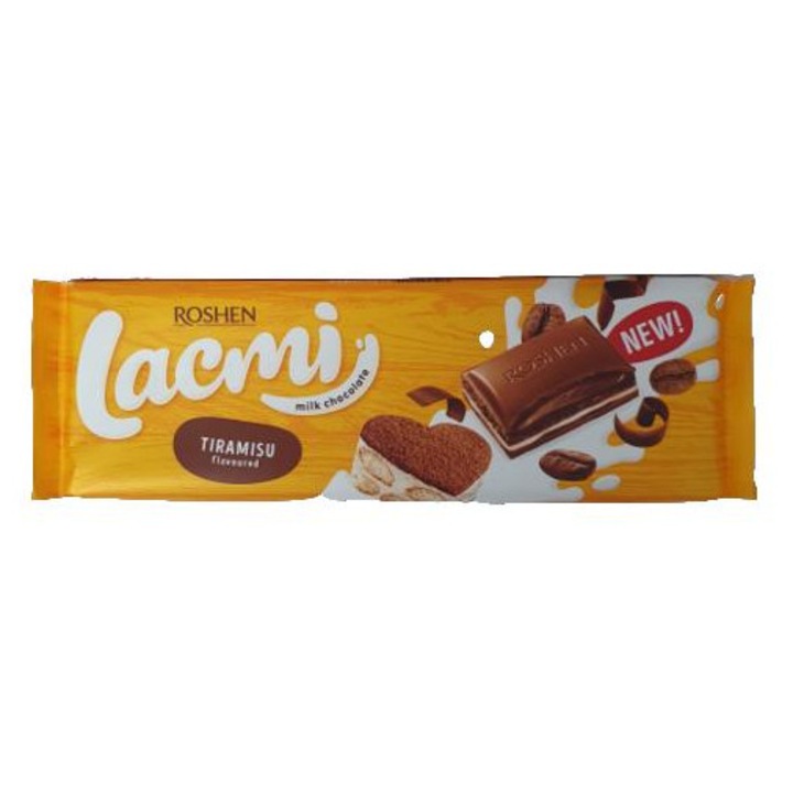 Ciocolata cu lapte Roshen Lacmi cu umplutura de tiramisu 270gr