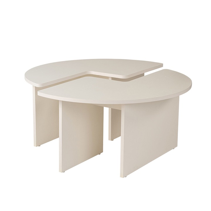 Masuta cafea rotunda Timeless Tools, 90 x 41 cm, Alb