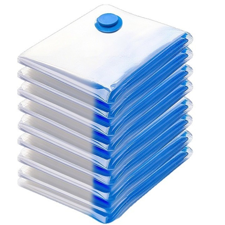 Set 5 saci de depozitare vidati 40x60cm cu pompa manuala, economisire spatiu 80%, pentru imbracaminte si calatorii