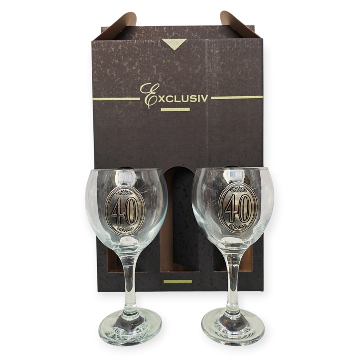 Set pahare de vin pentru a 40-a aniversare, a 40-a aniversare a căsătoriei
