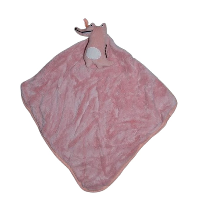 Jucarie de plus, de atasament, crocodil, pentru bebelusi, Mini Junior PTR0703R2, Roz