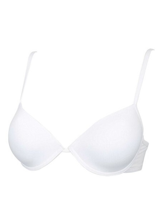 Sutien microfibra T-shirt cu push-up si sarme Cotonella 8643 00B1, Alb