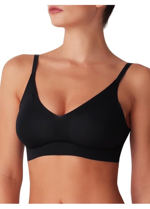 Sutien microfibra laser-cut buretat fara sarme Cotonella ADC17, Negru