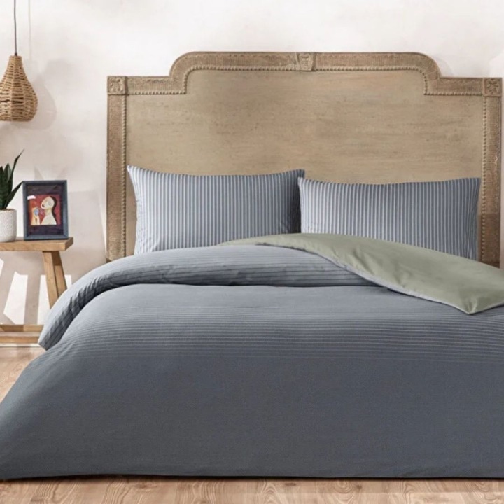 TAC Marwen vonalas dupla ágyneműhuzat, 100% ranforce pamut, 240x260 cm, 4 részes