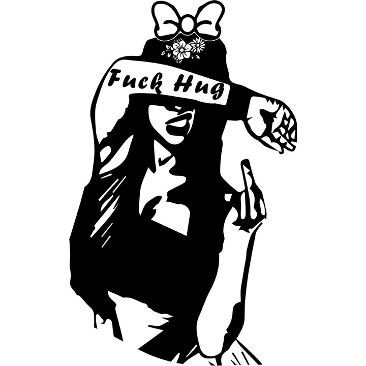 Sticker decorativ Femeie, Negru, 56x88, 5cm