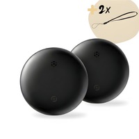 Set 2 Dispozitive Anti-Pierdere Vigaldo™, Compatibil iPhone si Android, GPS Tracker, Localizare Globala, pentru Chei, Animale de companie, Copii, Bagaje, Snur de Prindere inclus, Negru