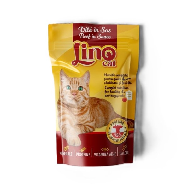 Lino Cat nedves macskaeledel, marhahús szószban, 85g