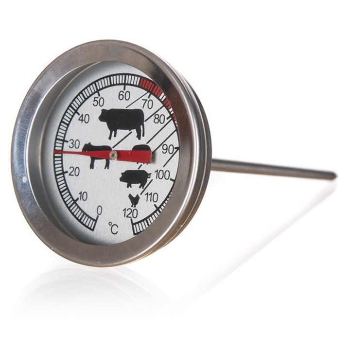 Termometru bucatarie Vetro Plus Akcent, otel inoxidabil, sonda lunga, pentru carne