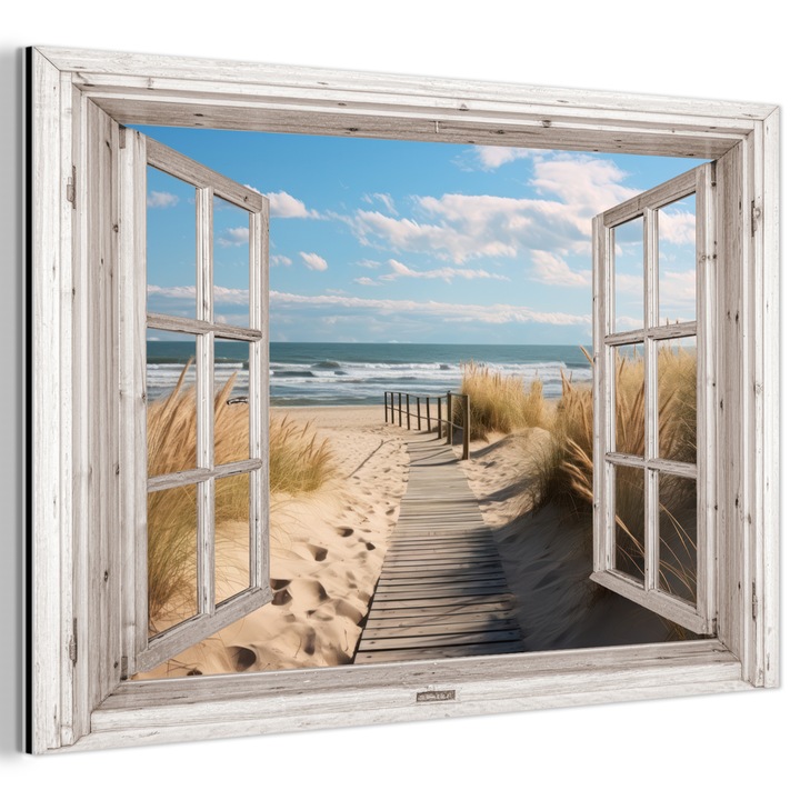 Tablou pe metal, Abstract, Decorative, Living, Bucatarie, Modern Art, Decorarea peretilor, Imprimare pe metal Bej 120x80 cm