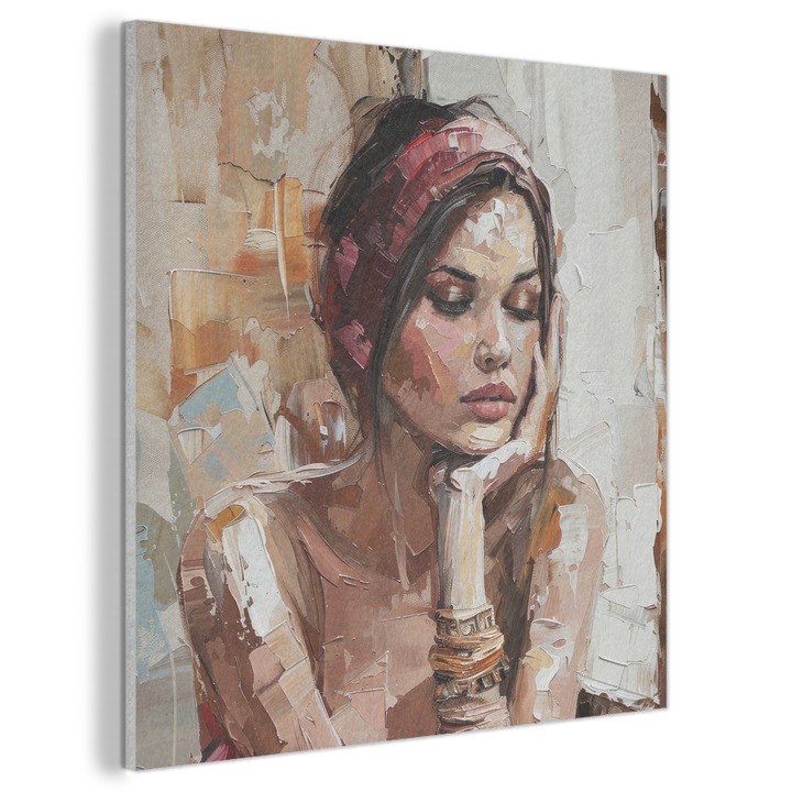 Акустична картина, Абстрактна, Декоративна, Всекидневна, Кухня, Модерно изкуство, Декорация на стени, Звукопоглъщащ панел Розово 90x90