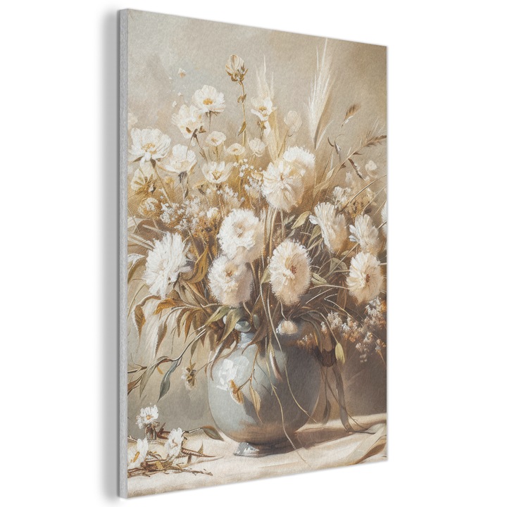 Tablou Acustic, Abstract, Decorative, Living, Bucatarie, Modern Art, Decorarea peretilor, Panou fonoabsorbant Crem 60x80 cm