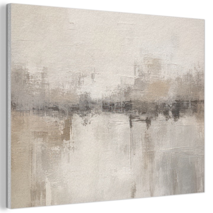 Акустична картина, Абстрактна, Декоративна, Всекидневна, Кухня, Модерно изкуство, Декорация за стена, Звукопоглъщащ панел Бежов 100x70