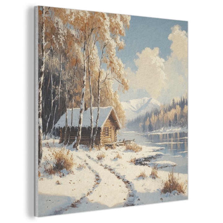 Акустична картина, Абстрактна, Декоративна, Всекидневна, Кухня, Модерно изкуство, Декорация на стени, Звукопоглъщащ панел Светлокафяв 90x90