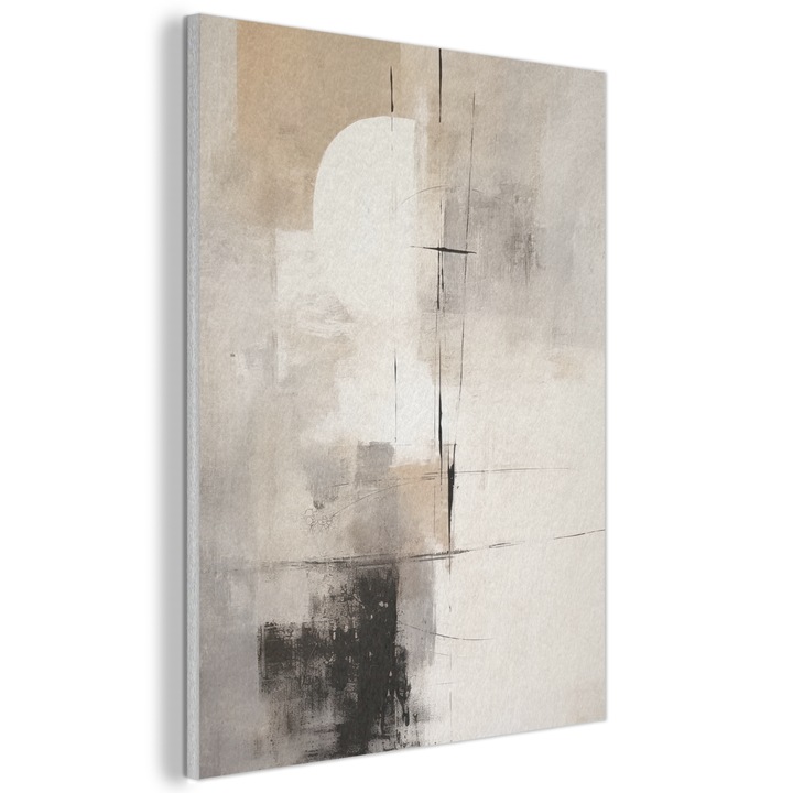 Акустична картина, Абстрактна, Декоративна, Всекидневна, Кухня, Модерно изкуство, Декорация на стени, Звукопоглъщащ панел Светлосив 70x100