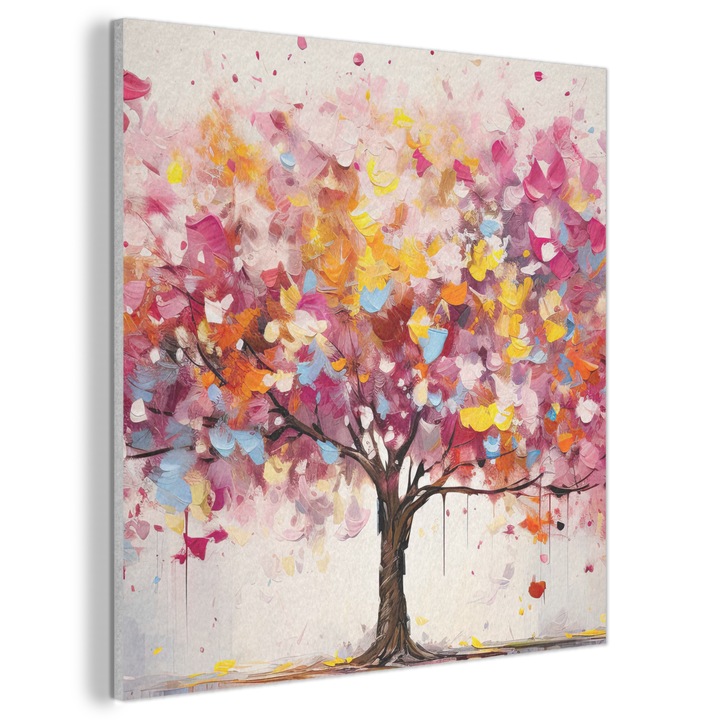 Акустична картина, Абстрактна, Декоративна, Всекидневна, Кухня, Модерно изкуство, Декорация на стени, Звукопоглъщащ панел Многоцветен 90x90