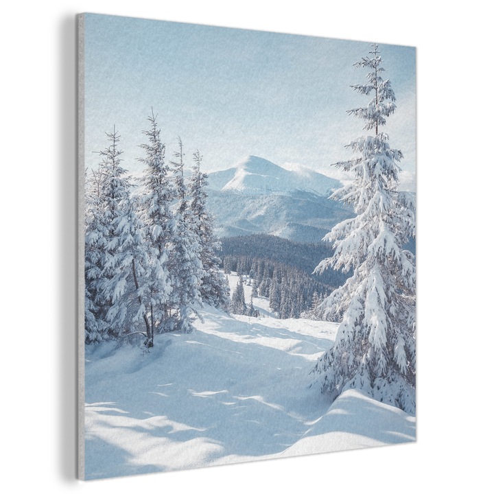 Акустична картина, Абстрактна, Декоративна, Всекидневна, Кухня, Модерно изкуство, Декорация на стени, Звукопоглъщащ панел Светлосин 90x90