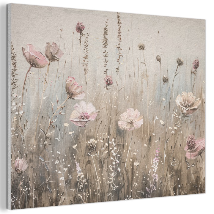 Акустична картина, Абстрактна, Декоративна, Всекидневна, Кухня, Модерно изкуство, Декорация на стени, Звукопоглъщащ панел Бежов 80x60