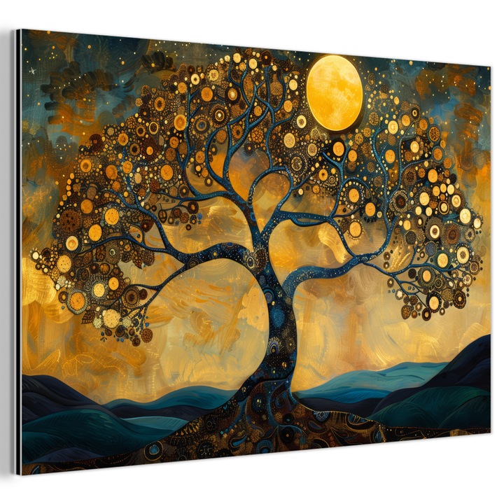 Tablou pe metal, Abstract, Decorative, Living, Bucatarie, Modern Art, Decorarea peretilor, Imprimare pe metal Portocaliu 90x60 cm