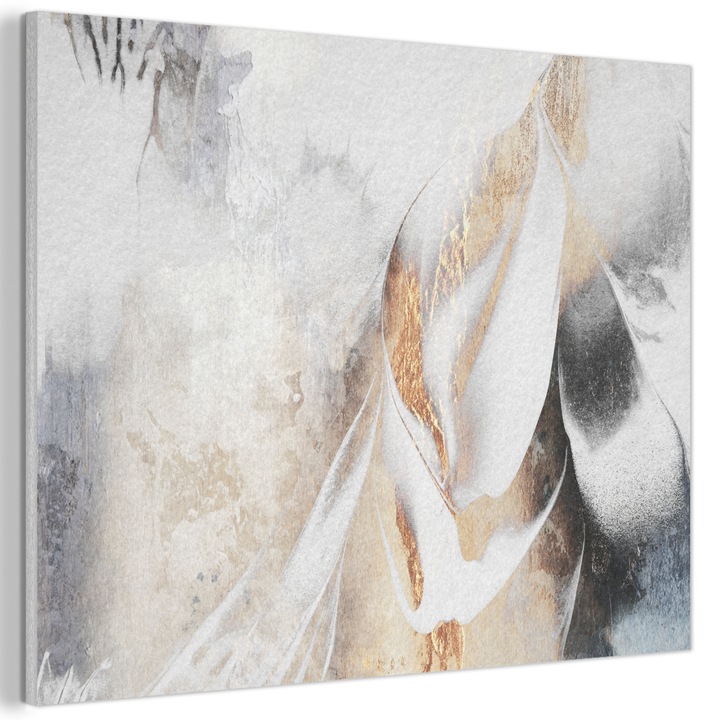 Tablou Acustic, Abstract, Decorative, Living, Bucatarie, Modern Art, Decorarea peretilor, Panou fonoabsorbant Auriu 100x70 cm