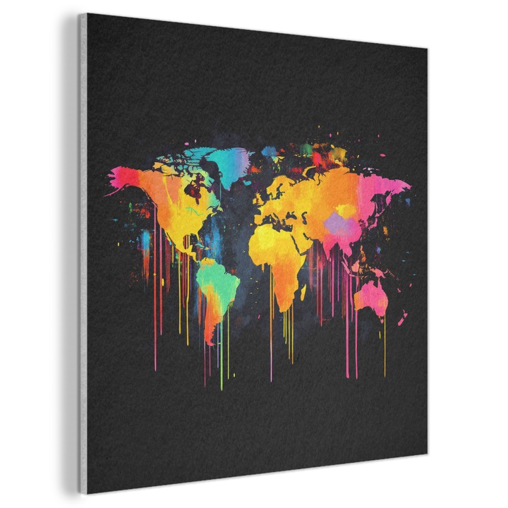 Акустична картина, Абстрактна, Декоративна, Дневна, Кухня, Модерно изкуство, Декорация на стени, Звукопоглъщащ панел Многоцветен 90x90