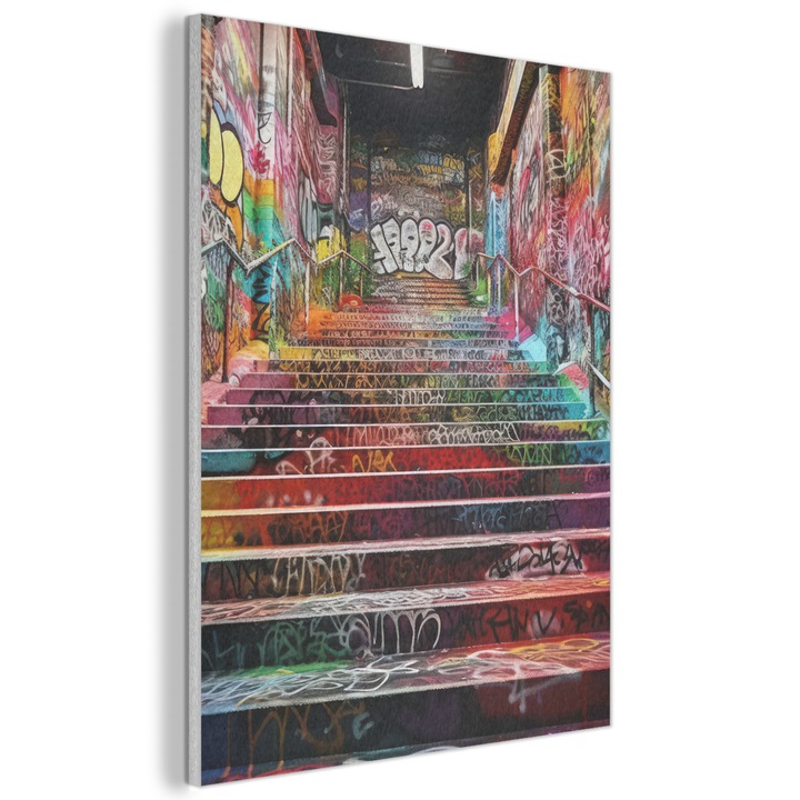 Tablou Acustic, Abstract, Decorative, Living, Bucatarie, Modern Art, Decorarea peretilor, Panou fonoabsorbant Multicolor 70x100 cm